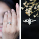 Rosec Jewels-Certified 1 CT Marquise Diamond Solitaire Ring with Side Stones