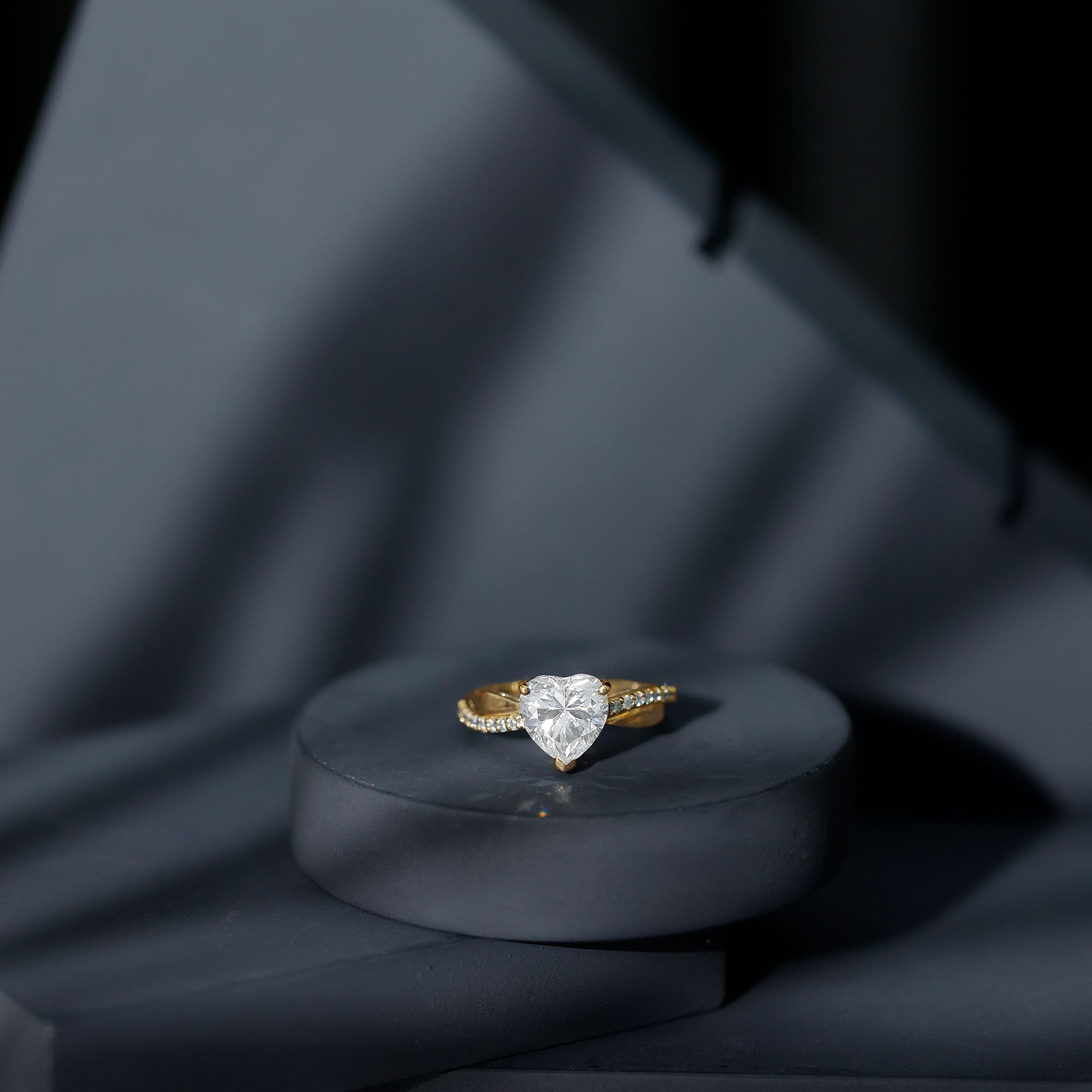 Rosec Jewels-Lab Grown Diamond Heart Engagement Ring With Bypass Details