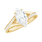 Rosec Jewels-Brilliant Cut Lab Grown Diamond Marquise Engagement Ring with Split Shank