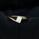 Rosec Jewels-5 mm Princess Cut Lab Grown Diamond Ring With Tension Setting