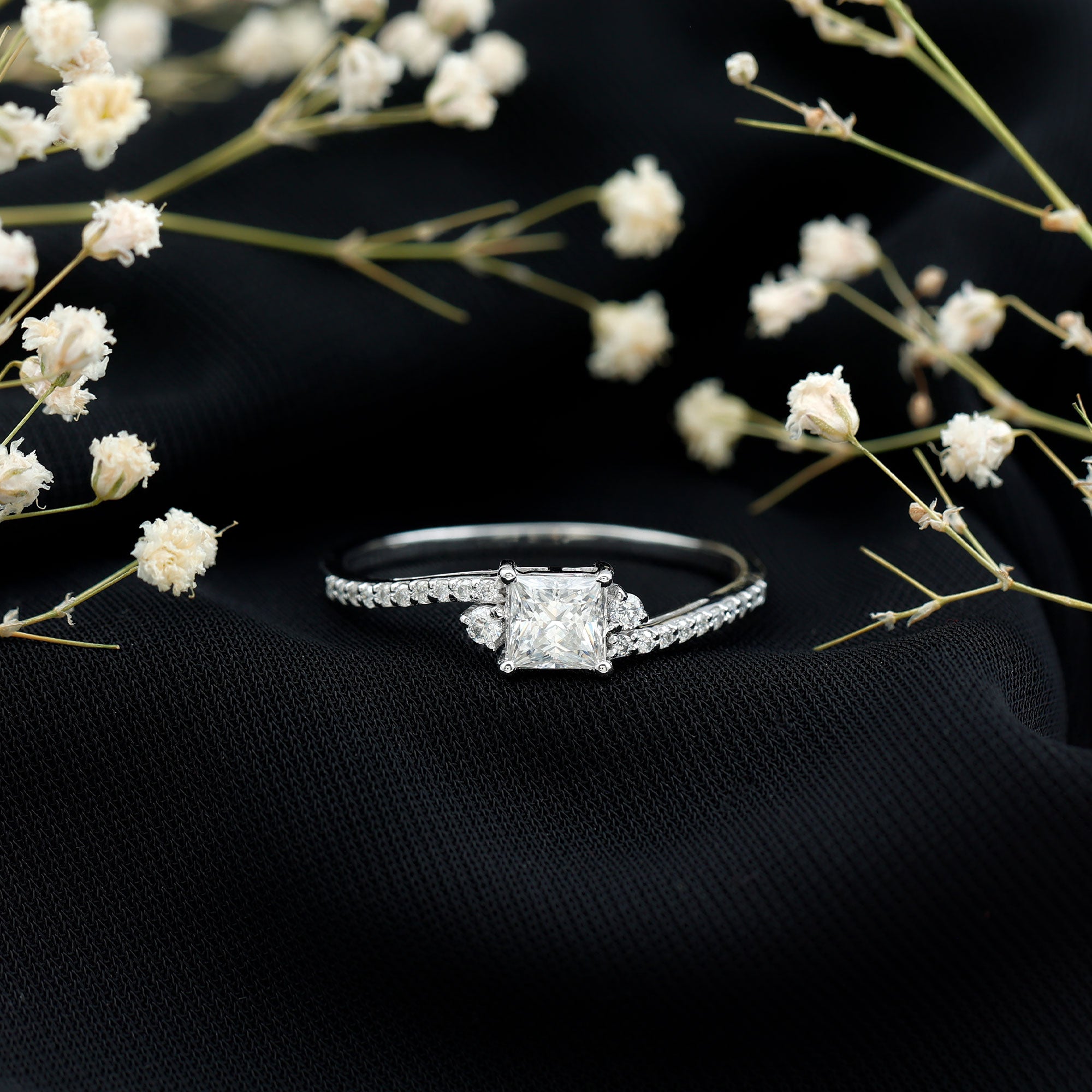 Certified Lab Grown Diamond Promise Engagement Ring Lab - ( EF-VS ) - Rosec Jewels