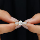 Rosec Jewels-6X8 mm Pear Lab Created Diamond Filigree Engagement Ring