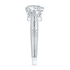 6X8 mm Pear Lab Created Diamond Filigree Engagement Ring Lab - ( EF-VS ) - Rosec Jewels