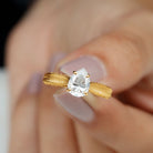 Rosec Jewels-6X8 mm Pear Lab Created Diamond Filigree Engagement Ring