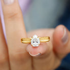 Rosec Jewels-6X8 mm Pear Lab Created Diamond Filigree Engagement Ring