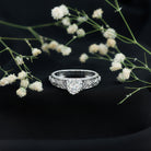 Rosec Jewels-Certified 1 Carat Heart Lab Created Vintage Engagement Ring