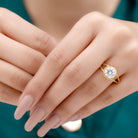 Rosec Jewels-Man Made Diamond Engagement Ring With Split Shank