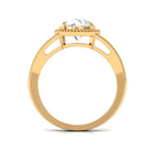 Man Made Diamond Engagement Ring With Split Shank Lab - ( EF-VS ) - Rosec Jewels