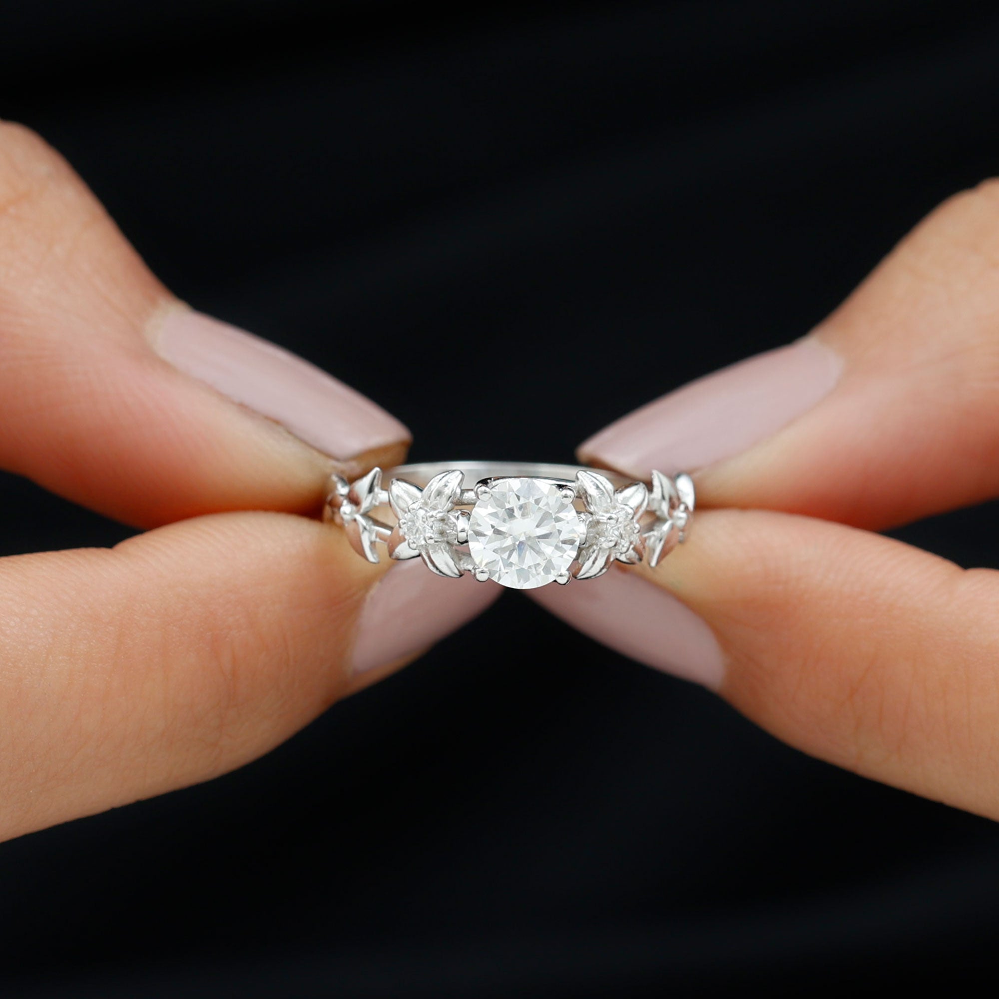 Rosec Jewels-Certified 1 Ct Lab Grown Diamond Nature Engagement Ring