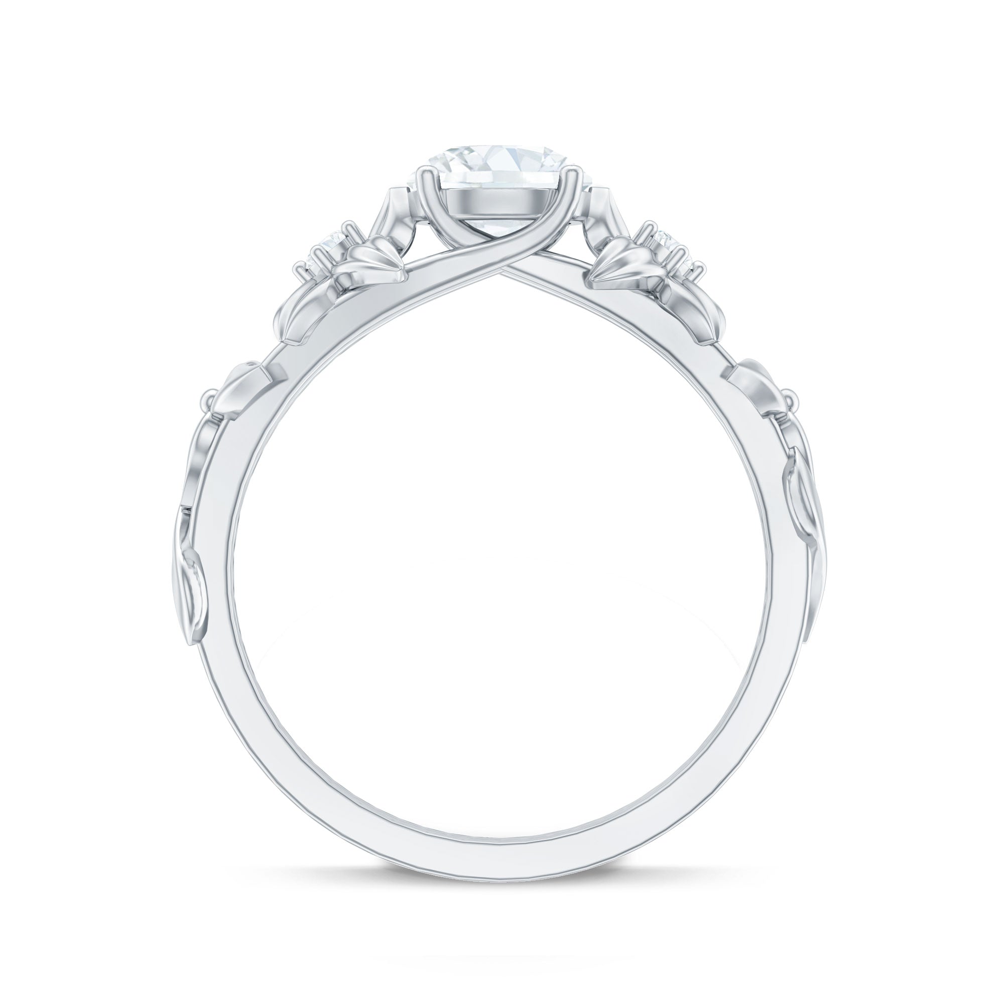 Certified 1 Ct Lab Grown Diamond Nature Engagement Ring Lab - ( EF-VS ) - Rosec Jewels
