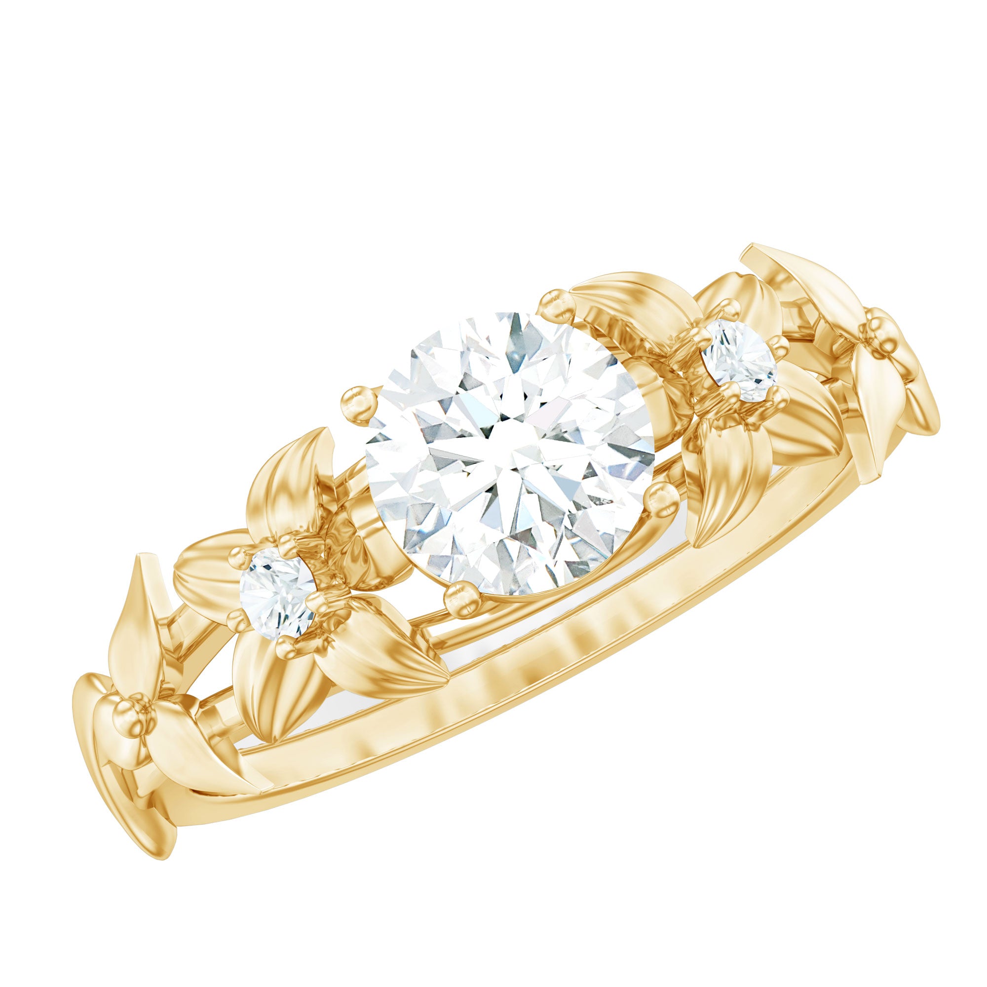 Rosec Jewels-Certified 1 Ct Lab Grown Diamond Nature Engagement Ring