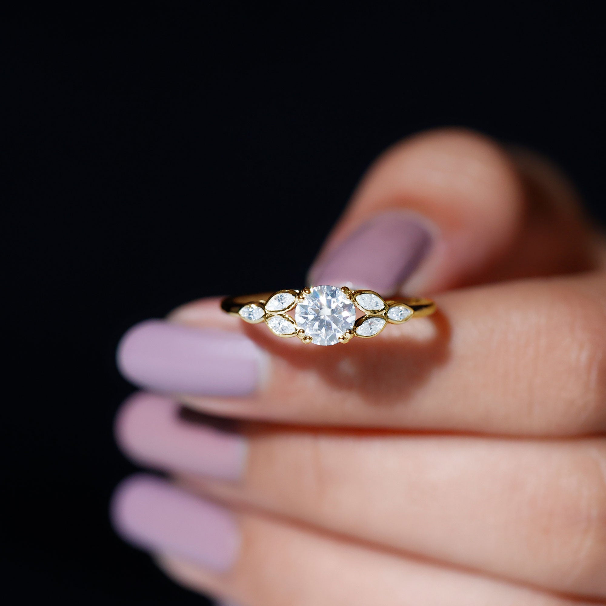 Rosec Jewels-Certified 6 MM Round Diamond Promise Engagement Ring For Her