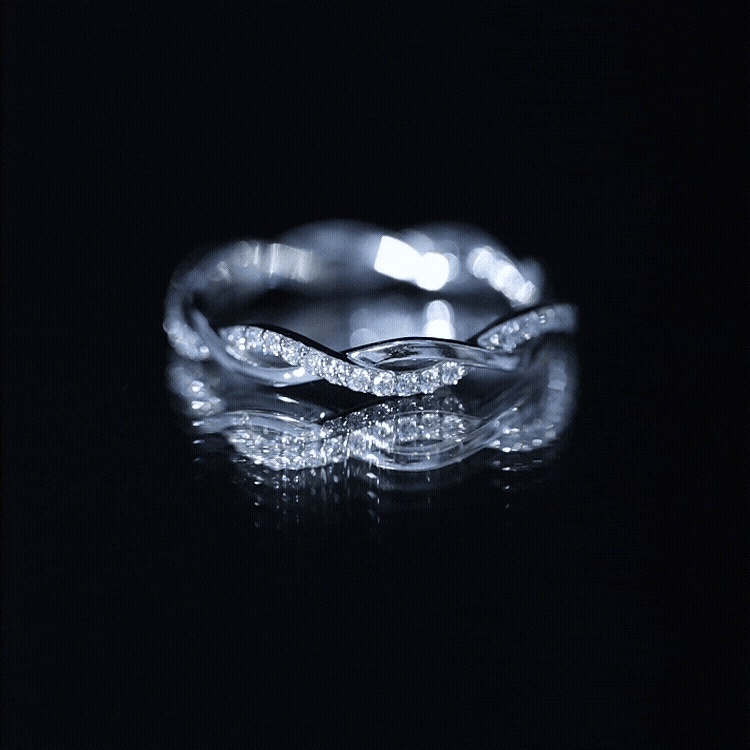 Lab Grown Diamond Braided Wedding Ring For Women Lab - ( EF-VS ) - Rosec Jewels