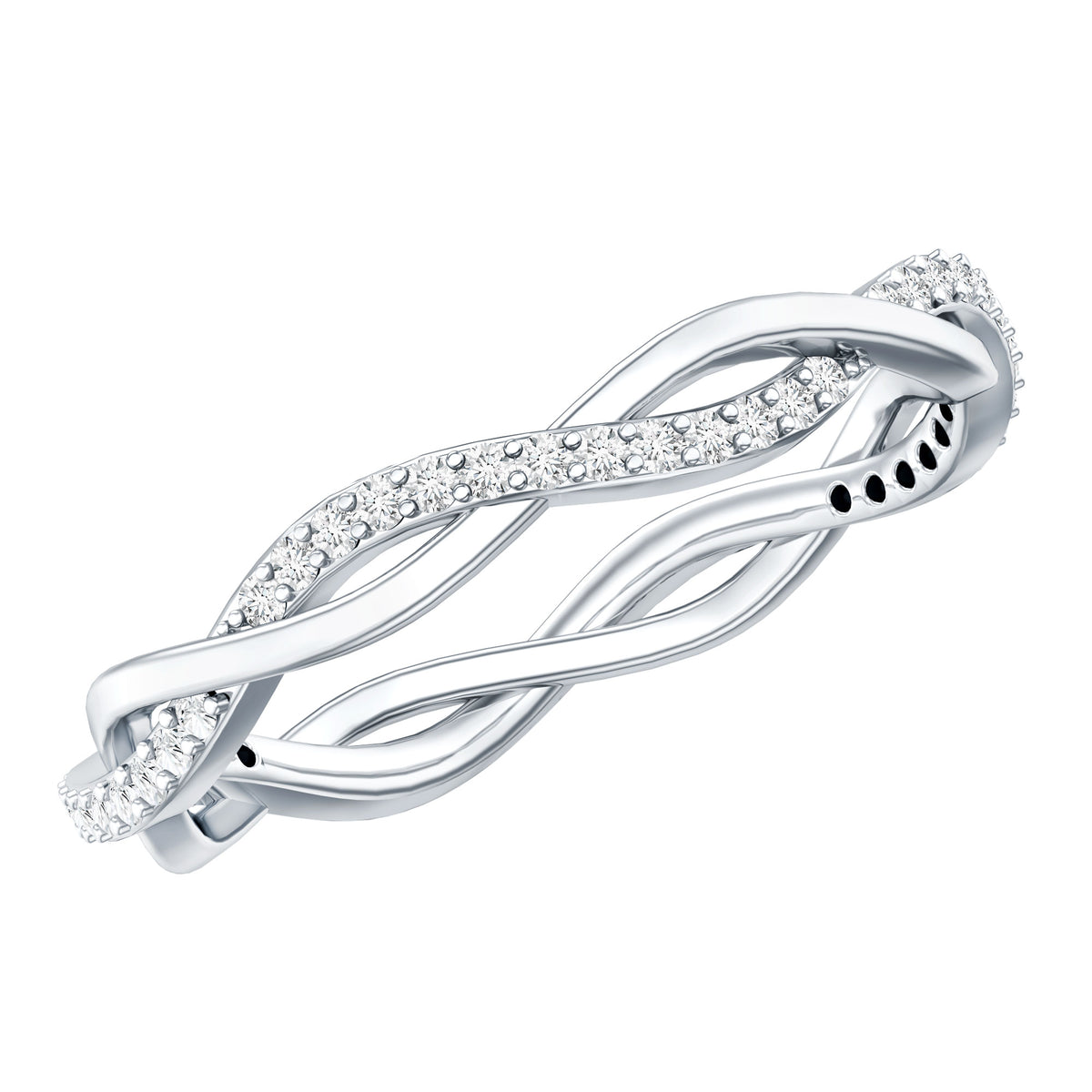 Lab Grown Diamond Braided Wedding Ring For Women Lab - ( EF-VS ) - Rosec Jewels