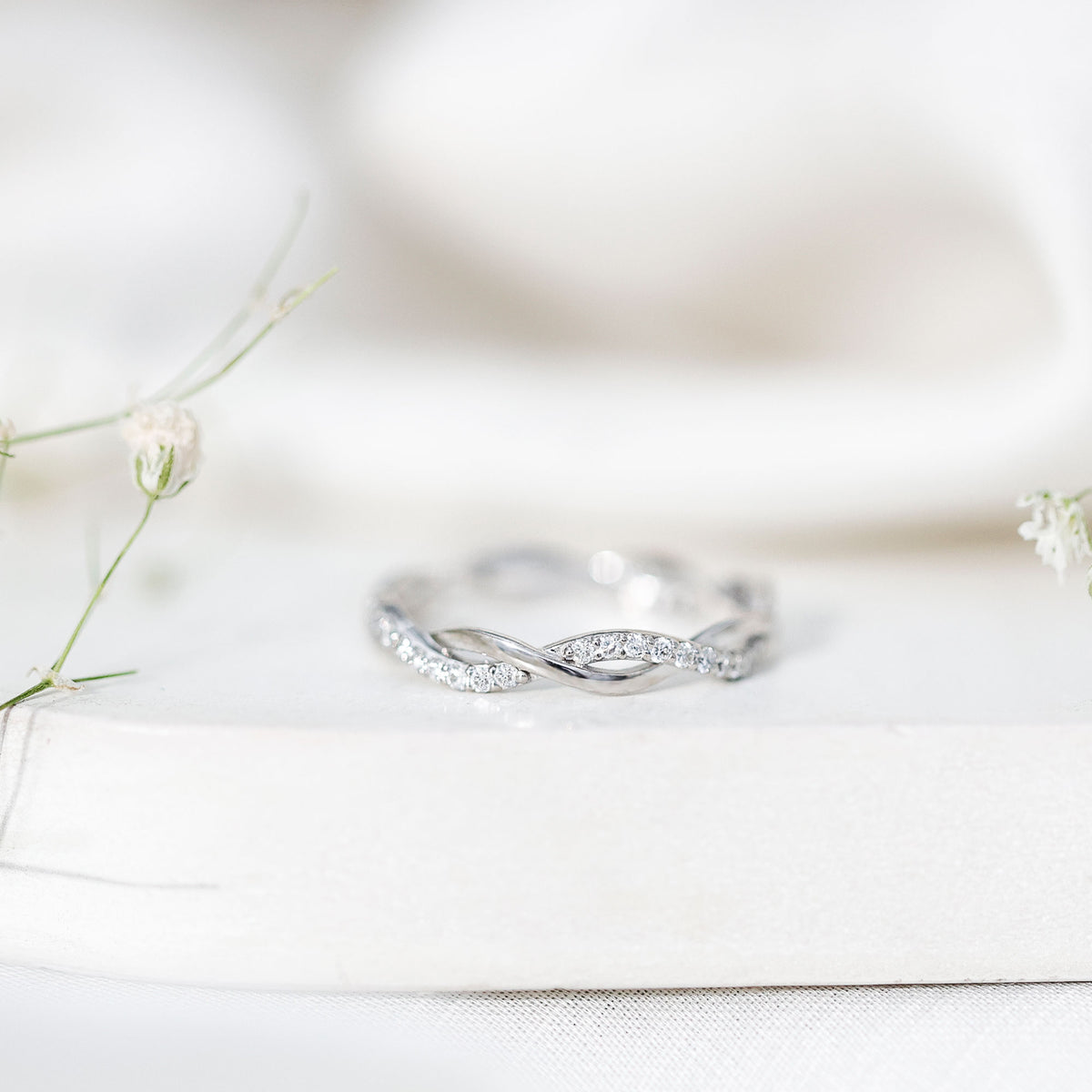 Lab Grown Diamond Braided Wedding Ring For Women Lab - ( EF-VS ) - Rosec Jewels