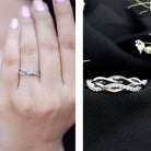 Lab Grown Diamond Braided Wedding Ring For Women Lab - ( EF-VS ) - Rosec Jewels