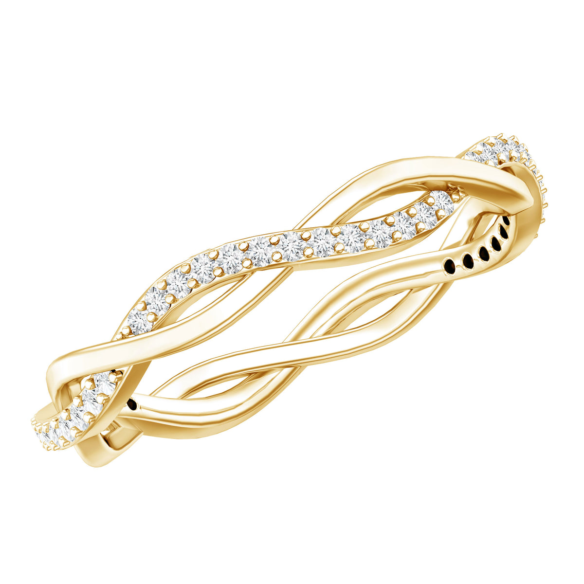 Lab Grown Diamond Braided Wedding Ring For Women Lab - ( EF-VS ) - Rosec Jewels