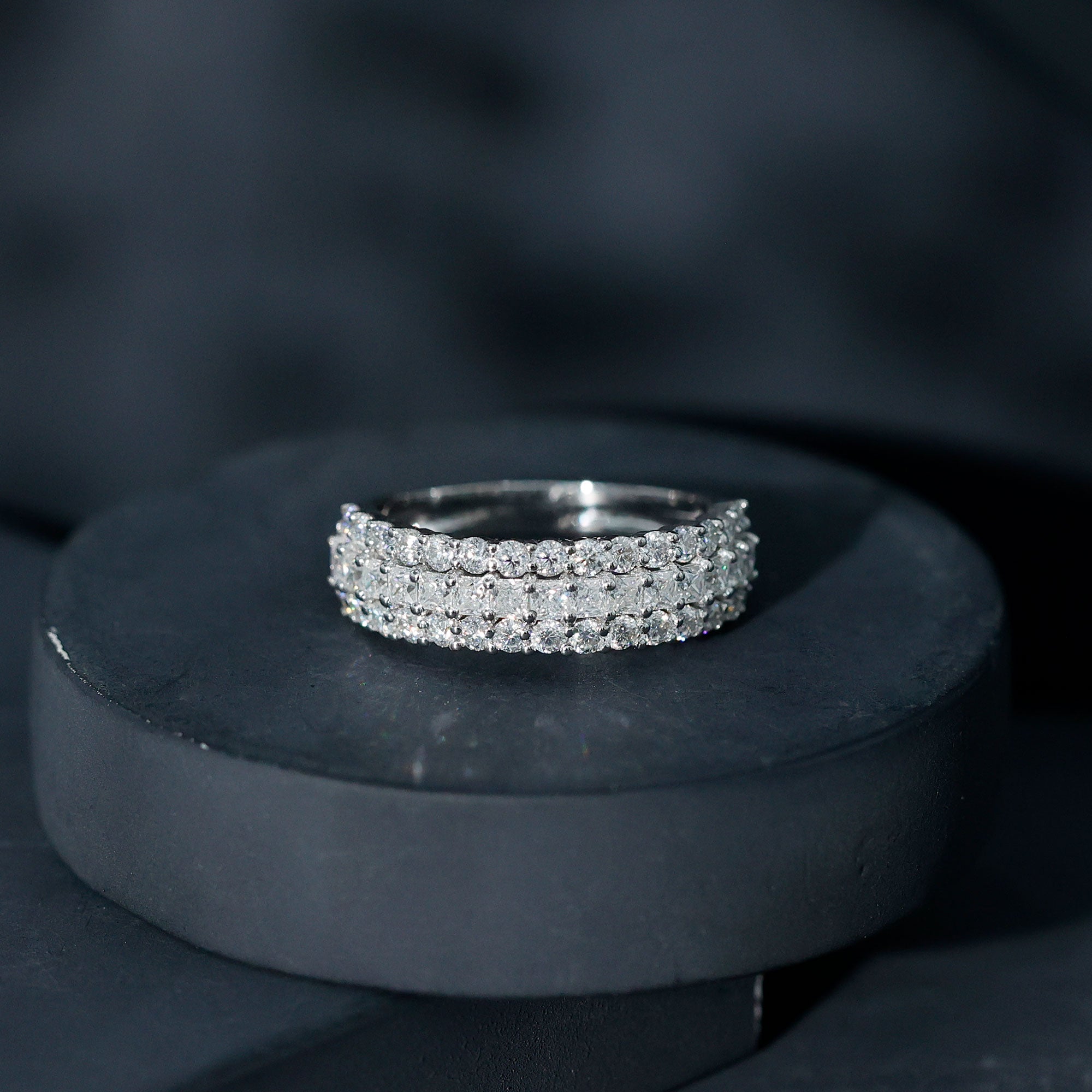 Rosec Jewels-Half Eternity Lab Grown Diamond Wedding Band