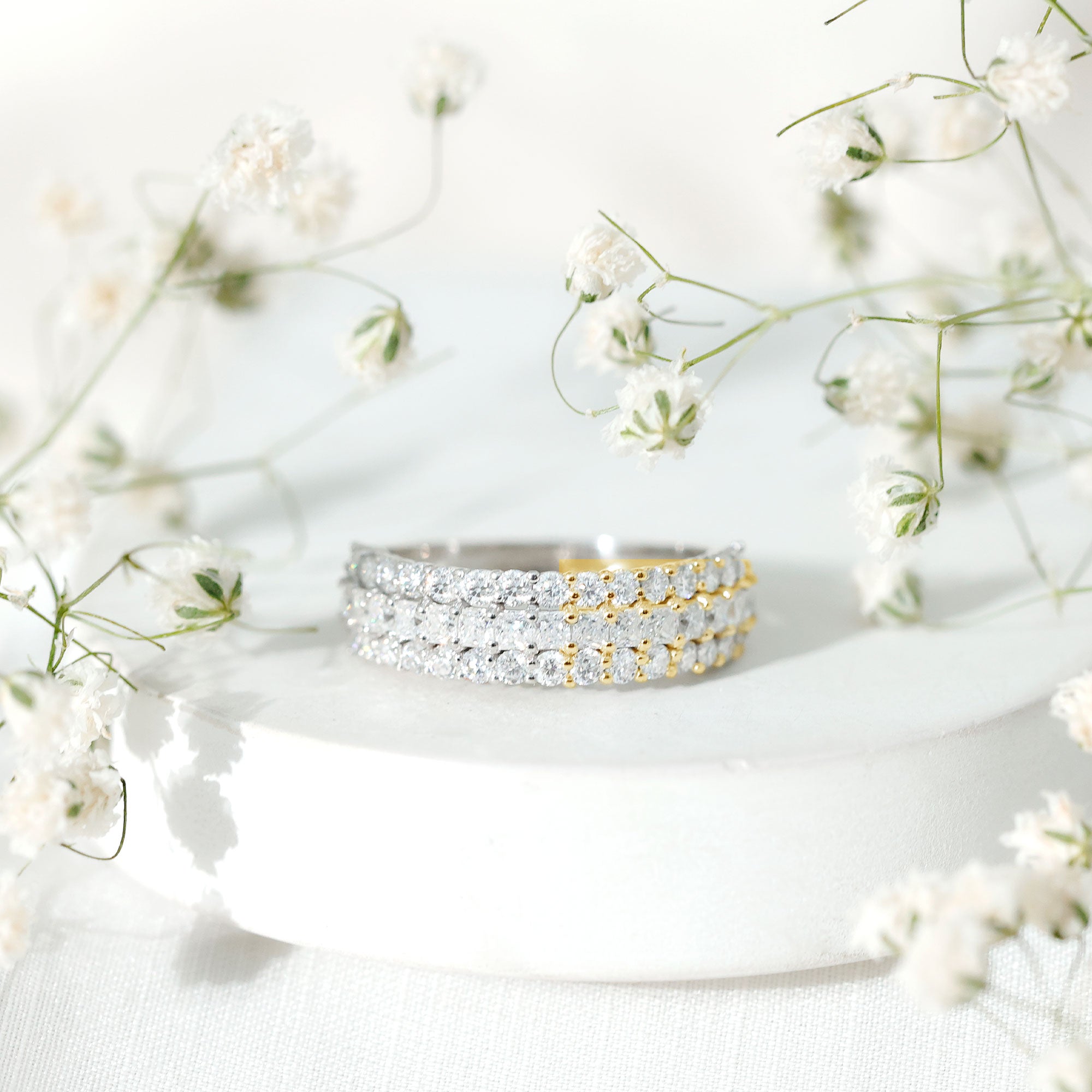 Rosec Jewels-Half Eternity Lab Grown Diamond Wedding Band