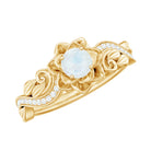 Rosec Jewels-Nature Inspired Moonstone and Diamond Engagement Ring in Silver