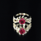 Certified Lab Grown Ruby Diamond Vine Engagement Ring AAAA - Rosec Jewels