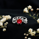 Rosec Jewels-Certified Lab Grown Ruby Diamond Vine Engagement Ring