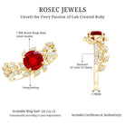 Certified Lab Grown Ruby Diamond Vine Engagement Ring AAAA - Rosec Jewels