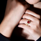 Certified Lab Grown Ruby Diamond Vine Engagement Ring AAAA - Rosec Jewels