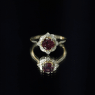Rosec Jewels-Vintage Style Rhodolite Garnet and Diamond Engagement Ring