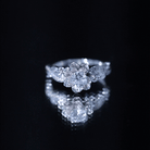 Rosec Jewels-Natural Aquamarine Flower Engagement Ring in Gold Plated Silver