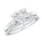 Certified Lab Grown Diamond 7MM Heart Bridal Ring Set Lab - ( EF-VS ) - Rosec Jewels