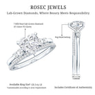 Certified Lab Grown Diamond 7MM Heart Bridal Ring Set Lab - ( EF-VS ) - Rosec Jewels
