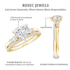 Certified Lab Grown Diamond 7MM Heart Bridal Ring Set Lab - ( EF-VS ) - Rosec Jewels