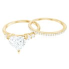 Rosec Jewels-Certified Lab Grown Diamond 7MM Heart Bridal Ring Set