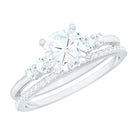 Rosec Jewels-Lab Grown Diamond 6 MM Cushion Engagement Ring with Wedding band