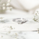 Lab Grown Diamond 6 MM Cushion Engagement Ring with Wedding band Lab - ( EF-VS ) - Rosec Jewels