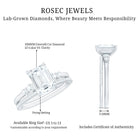 Rosec Jewels-Certified Lab Grown Diamond 6X8MM Emerald Cut Engagement Ring with Band