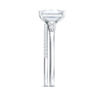 Certified Lab Grown Diamond 6X8MM Emerald Cut Engagement Ring with Band Lab - ( EF-VS ) - Rosec Jewels