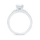 Rosec Jewels-Certified Lab Grown Diamond 6X8MM Emerald Cut Engagement Ring with Band