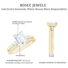 Rosec Jewels-Certified Lab Grown Diamond 6X8MM Emerald Cut Engagement Ring with Band