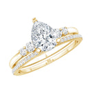 1.3 Carat Certified Lab Grown Diamond Teardrop Bridal Ring Set Lab - ( EF-VS ) - Rosec Jewels
