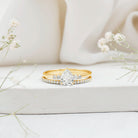 1.3 Carat Certified Lab Grown Diamond Teardrop Bridal Ring Set Lab - ( EF-VS ) - Rosec Jewels