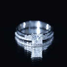 1.2 Carat Lab Grown Diamond Princess Cut Engagement Ring With Enhancer Lab - ( EF-VS ) - Rosec Jewels