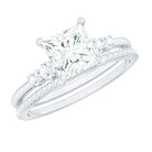 Rosec Jewels-Lab Grown Diamond 6 MM Princess Cut Engagement Ring With Enhancer