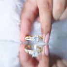1.2 Carat Lab Grown Diamond Princess Cut Engagement Ring With Enhancer Lab - ( EF-VS ) - Rosec Jewels