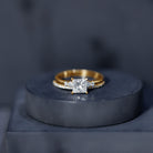 1.2 Carat Lab Grown Diamond Princess Cut Engagement Ring With Enhancer Lab - ( EF-VS ) - Rosec Jewels