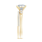Lab Grown Diamond 6 MM Princess Cut Engagement Ring With Enhancer Lab - ( EF-VS ) - Rosec Jewels