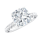 Rosec Jewels-3 Carat IGI Certified Lab Grown Diamond Cushion Cut Engagement Ring with Side Stones