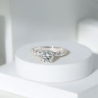 Rosec Jewels-3 Carat IGI Certified Lab Grown Diamond Cushion Cut Engagement Ring with Side Stones