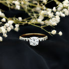 Rosec Jewels-3 Carat IGI Certified Lab Grown Diamond Cushion Cut Engagement Ring with Side Stones